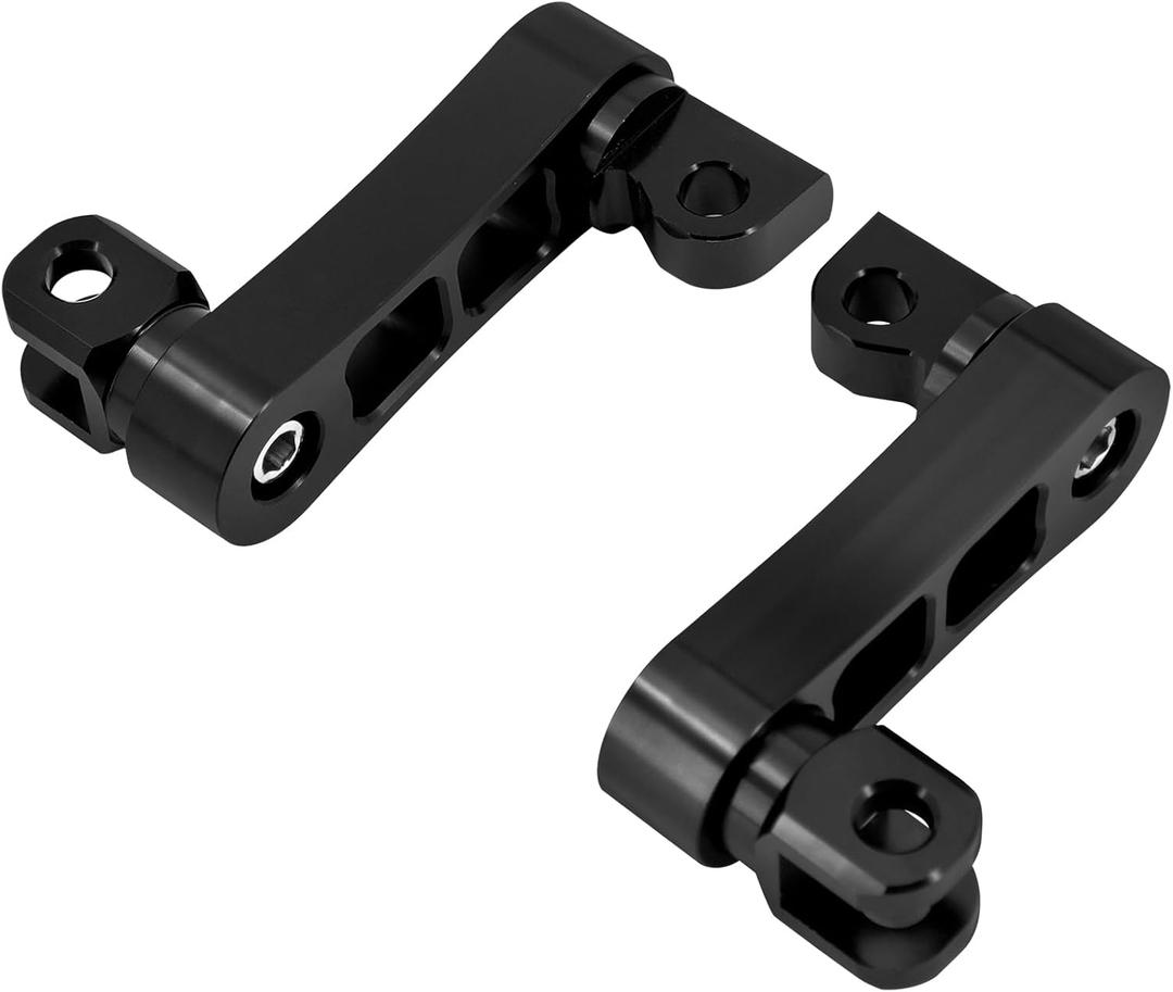 Adjustable Footpegs Highway Pegs Male Mount Foot Peg Clamp Support Extensions Bracket Fit For Harley Sportster Dyna Softail Touring Road King Street Glide Road Glide (Black White)