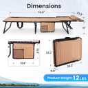 2 Pack Outdoor Folding Chaise Lounge 5-Position Adjustable Recliner 400LB Heavy Duty Portable Patio Camping Beach Chair, Beige