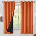 BGment Thermal Insulated 100% Blackout Curtains 63 Inch Length 2 Panels, Total Light Blocking Curtains for Bedroom, Grommet Window Drapes with Thick Black Liner, 52 Inch Wide Each Panel, Burnt Orange