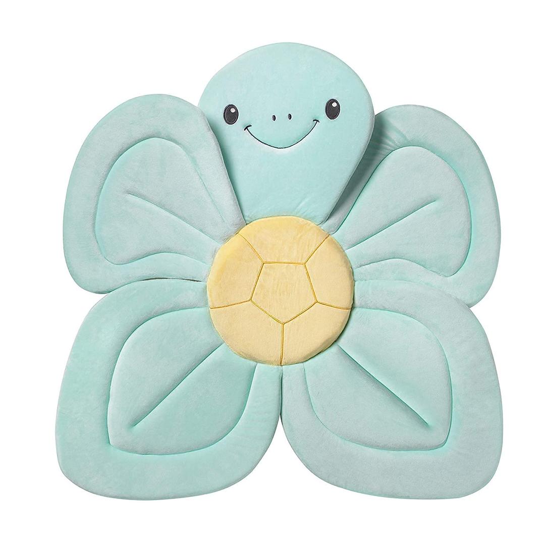 Nuby Turtle Baby Bath Cushion for Bathtub or Sink, Soft and Easy to Dry Fabric, 0-6 Months, Turquoise (1 Count (Pack of 1))