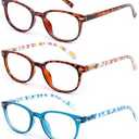 Reading Glasses Readers for Women Ladies 2.5 Lightweight Full Frame Spring Hinge Eyeglasses 5 Pack (Mix Color, 2.50)