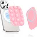 2 x Magnetic Phone Suction Grip, Shower Phone Holder for MagSafe, Octo Phone Sticky Buddy Suction Grip for iPhone 16 15 14 13 12, Birthday Christmas for Women Pink