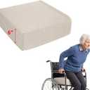 Geelin Booster Cushion for Adults Seat and Chair Cushion with Strap Easy Rise for Elderly Butt Foam Seat Pillow for Adults Seniors Wheelchair Home Office Patio, 16 x 16 x 6 Inch(Linen,Beige)