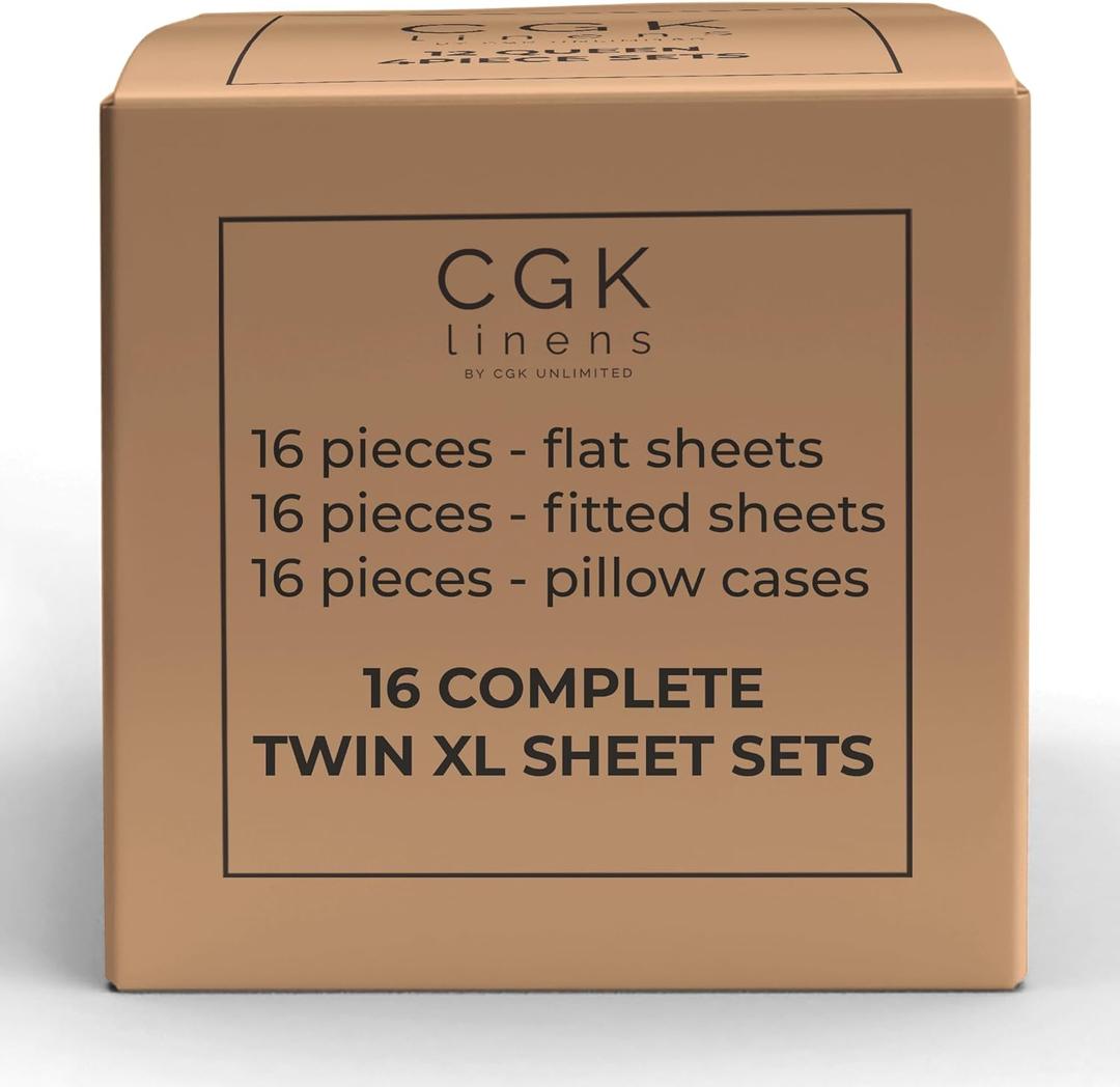 Wheat Bulk Case Pack of 16 Sheet Sets - 16 Massage Sheet Sets - Exceptional Value - Twin XL, Wheat