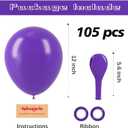 5 x Voircoloria 105pcs Dark Purple Balloons 12inch Party Latex Balloons for Birthday Baby Shower Halloween Wedding Valentine's Day Party Bachelorette Decorations