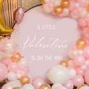 A Little Valentine is On The Way Decal - Valentine's Day Themed Baby Shower Party Decoration,Gender Reveal Sweetheart Party Decal,Balloon Arch Background Photo Prop (A Little Valentine Decal)