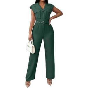 One Piece Jumpsuits for Women Wide Leg Jumpsuits Casual Sleeveless Rompers(0005,AG, Small