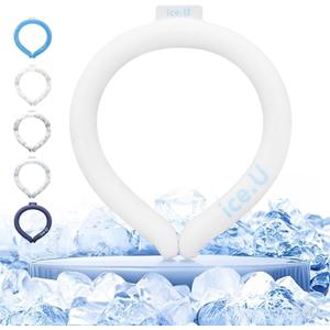 Auto-Freezing Ring  27C / 80F Neck Cooler for Hot Weather, Reusable Cooling Tube Wrap for Sports, Travel, Commuting, Office, and Outdoor Heat Relief (Pure White)