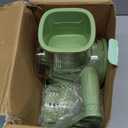 SUSTEAS Rotary Cheese Grater with Handle - Vegetable Shredder with 5 Well-designed Blades & Strong Suction Base,Round Mandoline Slicer & Food Chopper for Kitchen,with Blade Storage Box(Retro Green)