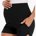 fitglam Women's Maternity Shorts Over Belly Pregnancy Lounge Workout Running Pajama Sleep Shorts with Pockets Size Large