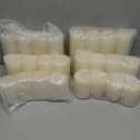 Shihanee Set of 24 Pillar Candles and Glass Cylinder Vases Clear Cylinder Candle Holders for Slim Pillar Candles Wedding Centerpieces(2.6''x 4.7'', 5.9'', 7.9'',Ivory White)