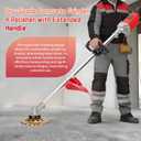 Electric Concrete Grinder Machine & Polisher, 6-Speed 110V Heavy Duty Floor Grinder for Concrete, Cement & Wall Grinding, Rust & Coating Removal, 180mm Diamond Disc & 200mm Wire Brush