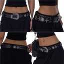 Black Western Cowboy Belt for Men Women Western Cowboy Cowgirl Y2k Studded Belt Western Punk Studded Belts