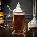 HomeWetBar Traditional German Beer Stein Mug with Lid  Authentic Vintage-Style Beer Mug with Pewter Lid for Beer Lovers and Collectors