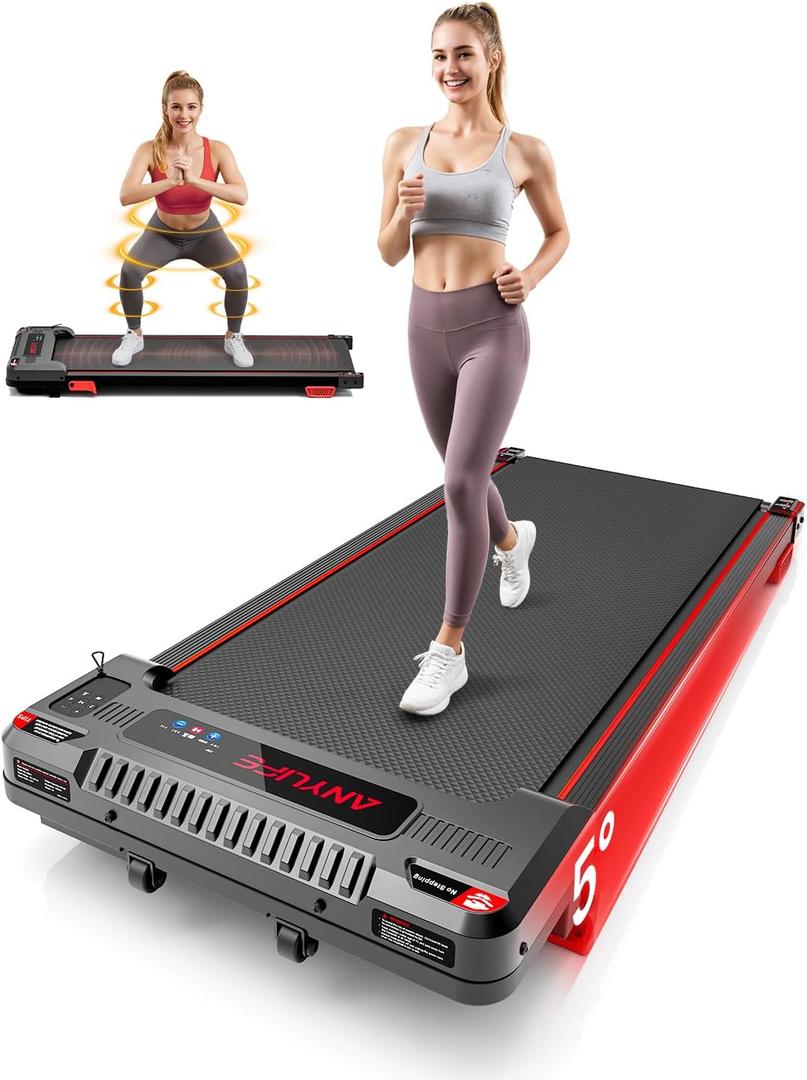 Walking Pad Treadmill, Anylife Incline Walking Pads Under Desk 330lb Capacity, 2.5HP Portable Treadmills for Home, Compact Treadmill Small Running Pad with LED Display, Remote Control