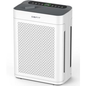 Air Purifiers for Home Large Room up to 3000sq.ft, DBFIT HEPA Double-Sided Air Purifier with Washable Filter, PM 2.5 Display Air Quality Sensor, Air Cleaner for Bedroom, Dorm Room, Pets, Office, AP300 (White)