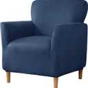 Stretch Chair Covers Banquet Armchair Slipcovers Luxury Velvet Armchair Sofa Covers Chair Slipcover Anti-Slip Furniture Protector for Living Room Friendly for Kids Pets (Navy Blue)