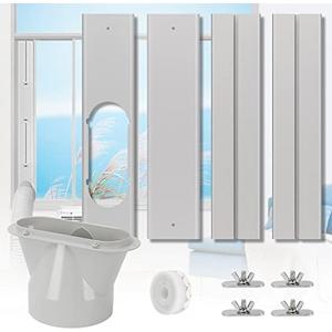 UNAOIWN Portable Air Conditioner Window Kit, Adjustable Vertical/Horizontal Sliding Window Kit Plate for AC Unit, AC Window Vent Kit, AC Window Seal Suitable for 5.1” AC Exhaust Hose