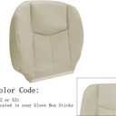 Driver Side Bottom Leather Seat Cover & Foam Cushion Light Neutral Tan 522 or 52i Compatible with Chevy Avalanche Tahoe Suburban GMC Yukon XL 2003 2004 2005 2006