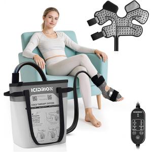 Cold Therapy Machine, Programmable Ice Machine for Ankle After Surgery, Portable Ankle Replacement Recovery System, Cryotherapy Pain Relief w/Compression Pad for Elbow