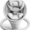 Munchkin Electric Baby Swing with Vibration - Portable Swing for Newborn and Infant, Bluetooth-Enabled Smart Seat with Music, Motion, and Sounds, Light Grey