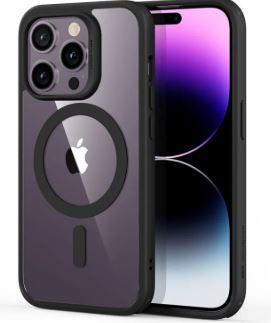 ESR Classic Hybrid Magnetic Case with HaloLock, Compatible with MagSafe Wireless Charging for iPhone 14 Pro Max Case, Shockproof Military Standard Protection, Scratch-Resistant Back, Clear Black