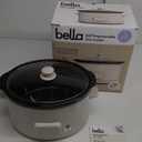 bella 6.0 Qt Programmable Slow Cooker, Ceramic Nonstick Coating, Adjustable Temperature & Cooking Times, Dishwasher Safe Stoneware Pot & Tempered Glass Lid, Tangle Free Cord Wrap, Oatmilk