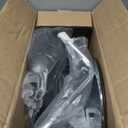 FURWOO Black PU Leather Swivel Salon Chair Mini Barber Shop Stool with Backrest for Manicure, Tattoo, and Office Use