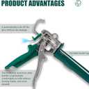 14Pcs Caulk Gun Kit Duty Caulk Gun 3 in 1 Silicone Caulking Tools 4Pcs Glass Glue Angle Scraper Caulking Nozzles Putty Knife Scraper 2 Rolls Masking Tape for Kitchen Bathroom Window Tile Sink Joint