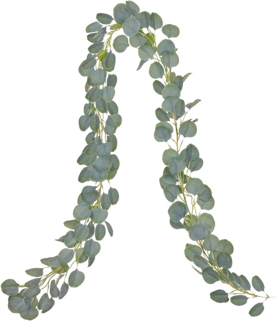 DearHouse Artificial Eucalyptus Garland Faux Silk Eucalyptus Leaves Vines Handmade Garland Greenery Wedding Backdrop Arch Wall Decor