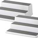 Copco Grey 2 Non-Skid 3-Tier Spice Rack Organizer for Pantry, 2-Pack, 10-Inch (White/Gray)