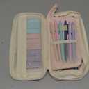 Big Capacity Pencil Pen Case, Durable Pencil Bag Stationery Pouch Zipper, Large Storage Bag Pouch Holder Box Organizer for Middle High School College Office Teen Boys Girls Adult (Pink)