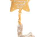DEMDACO Musical Pull Toy 22 x 6 Inch Polyester, Soft Cuddly, Plush Stuffed Animal, Plays Twinkle, Twinkle, Little Star, Brown and Yellow, Giraffe