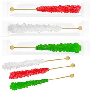 Christmas Rock Candy Lollipops, Pops Candy Suckers, Color and Flavor Assortment, Individually Wrapped (24-Pack) (EXP 10/10/26)