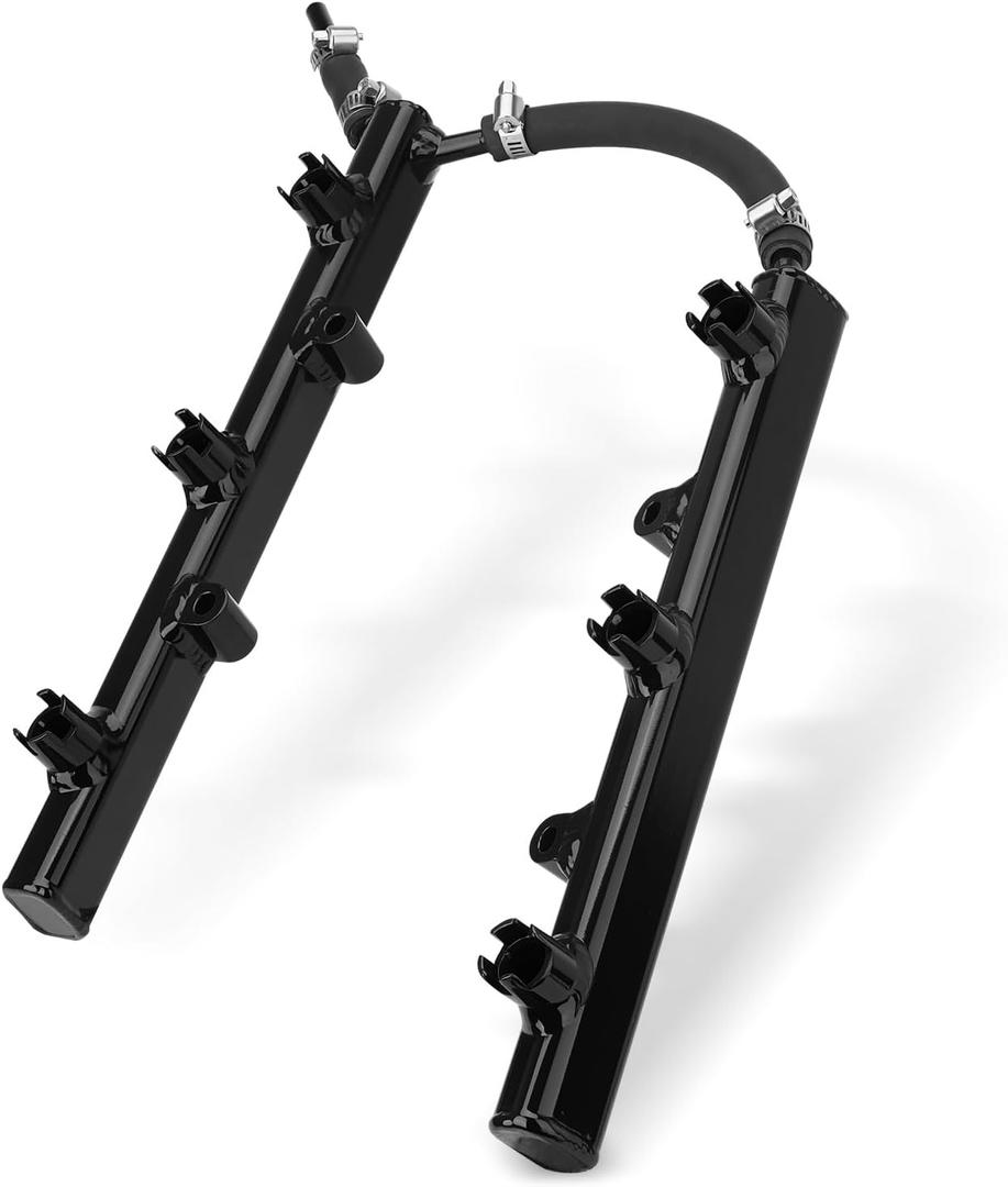 Upgraded Full Aluminum Fuel Rail Compatible with Chrysler Jeep Dodge Ram - 2011-2025 Grand Cherokee 2011-2025 Challenger Charger Durango Avenger Journey 3.6L V6 Replace#53034198AC (Black)