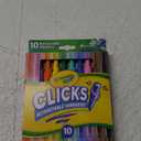 Crayola Clicks Retractable Tip Markers (10ct), Stocking Stuffers for Kids & Toddlers, Cone Tip Washable Art Marker Set, Coloring Book Supplies, No Dry, 3+ (Classics)