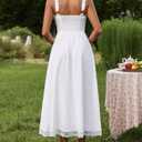 Floral Corset Wedding Guest Dress for Women White (M)