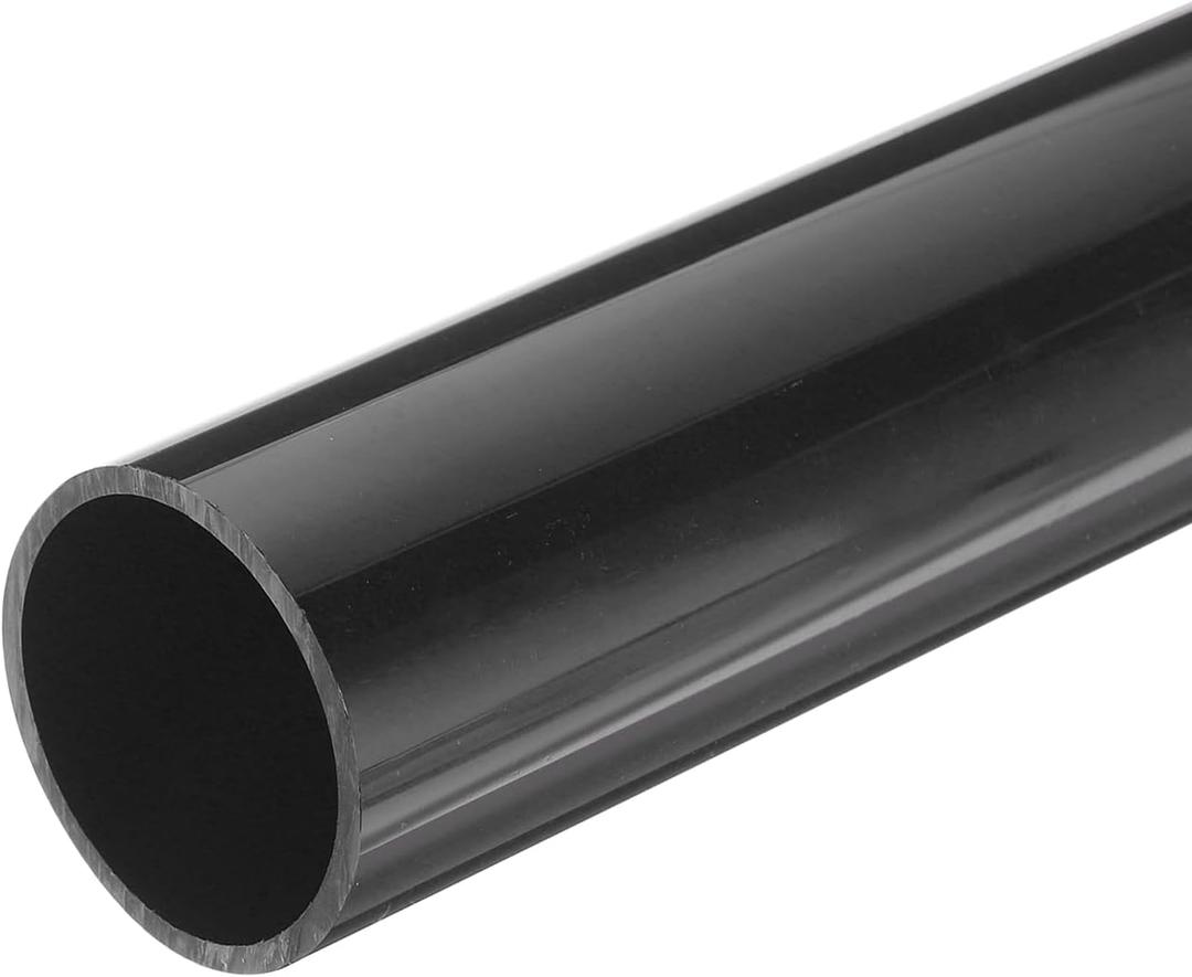 MECCANIXITY PVC Rigid Tube Round Pipe Hardware Tubing 35.2mm ID 40mm OD 350mm Black High Impact for Water Pipe,Crafts,Cable Sleeve