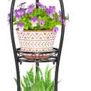 LASZOLA Black 3 Tier Tall Plant Stand for Indoor Outdoor, Large Multiple Level Flower Planter Holder Organizer Rack for Patio Office Bathroom Corner Floor, Sturdy Heavy Duty Metal, Vertical Display (26-34 inch)