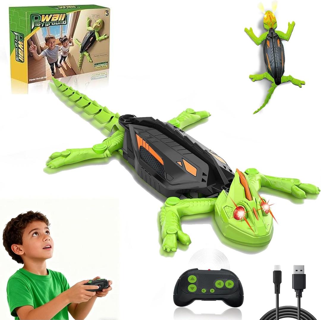 Ufilni Wall Crawler Gecko RC Toy for Age 8-13 - Realistic Remote Control Lizard Wall Climbing Toy, Birthday Gifts for Boys Age 4-8, Fun and Novelty Toys for Kids Girls & Boys