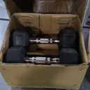 4 Pack CAP 50 lb Rubber Hex Dumbbell Weight Set, Includes 2 x 10lb, 2 x 15lb Dumbbells
