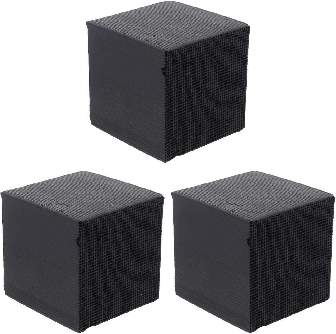 Totority Aquarium Water Purifier Cube 3-Pack 11.8 Inch Fish Tank Supply with Honeycomb Charcoal Filter Media for Freshwater Clarifier and Ecological Cycle Support