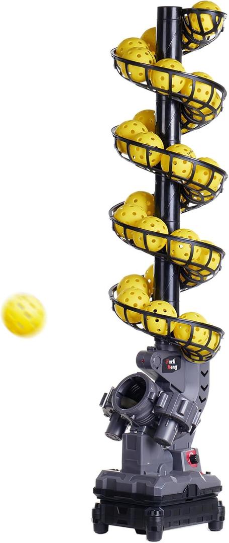 3806PBH Pickleball Machine with Oscillating Base, Adjustable Speed, Auto Swing Launch Port, Battery/AC Powered, Suitable for All Skill Levels