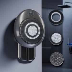 Electric Back Scrubber for Shower, 7'' Large Back Scrubber for Shower Wall, 3 Speed Adjustment Exfoliating Brush for Back Cleansing, Exfoliating