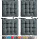 SQUARE MOON 4 Pack Chair Cushions, Seat Cushions, Chair Pads, Chair Mat for Indoor, Outdoor Dining Chair, Kitchen Chairs, Dining Room Chairs (16" × 16" × 4 Pack, Dark Grey)