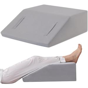 Ruqmuis Leg Elevation Pillow for After Surgery, 8inch Foam Leg Elevating Pillow for Swelling and Blood Circulation, Leg Wedge Pillow for Sleeping, Knee Pillow for Knee Hip Ankle Pain Relief, Velvet