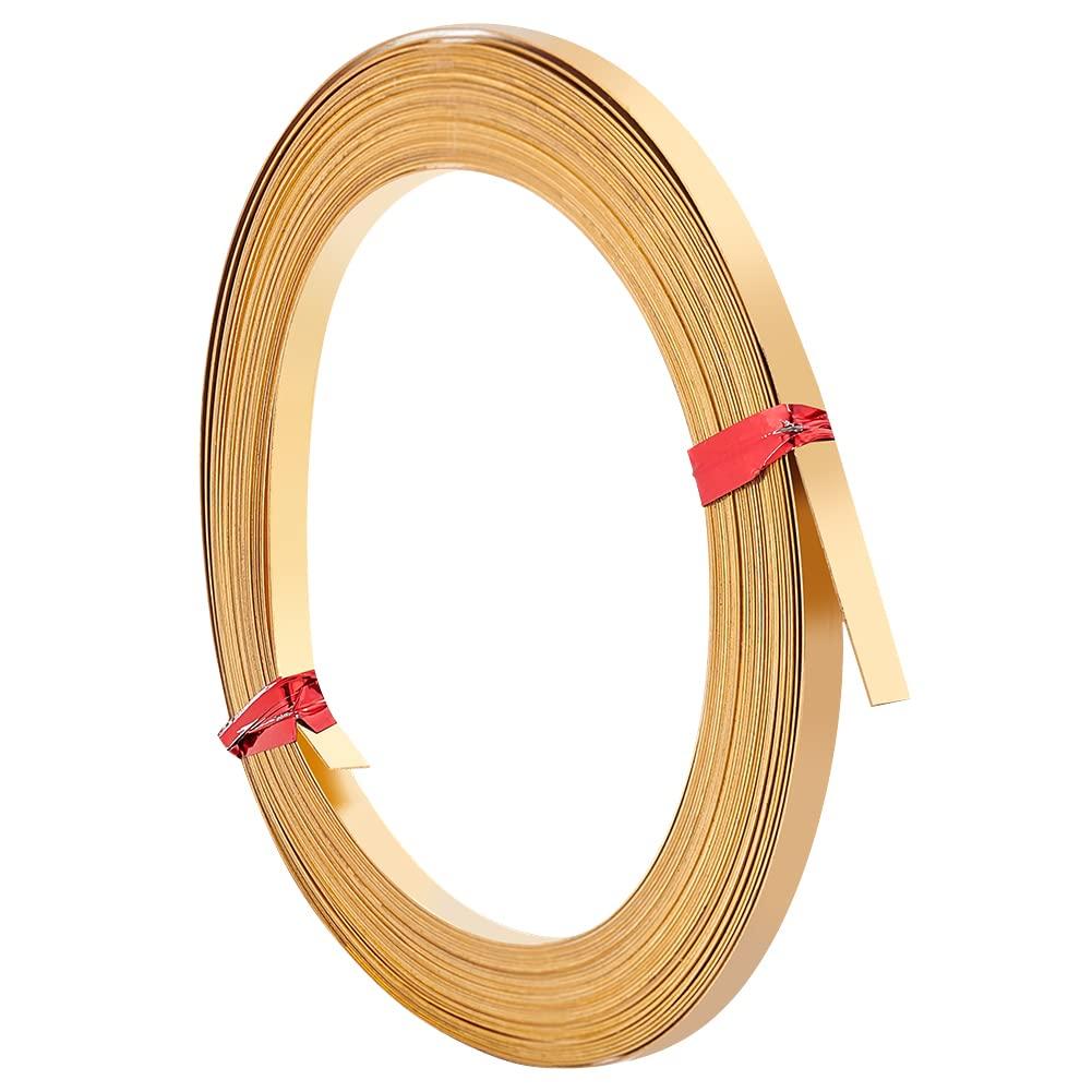 BENECREAT 19.7 Ft 30Gauge Brass Flat Bezel Wire, 3mm Wide Flat Craft Wire for DIY Jewelry Craft Making, Gem Wrapping
