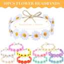 Groovy Retro Flower Sunglasses Headbands Party Favors Daisy Flower Costume Accessories Set 60s 70s Party Gifts for Kids (12 Pcs)
