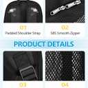 Paxiland Mesh Backpack Lightweight See Through College Student Backpack for Commuting Swimming Travel Beach Outdoor Sports - Black