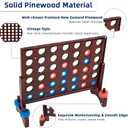 SpeedArmis Giant Wooden 4 in A Row Game - Fun Indoor and Outdoor Board Games for Teens, Includes 42 Pcs Dics and Carrying Bag